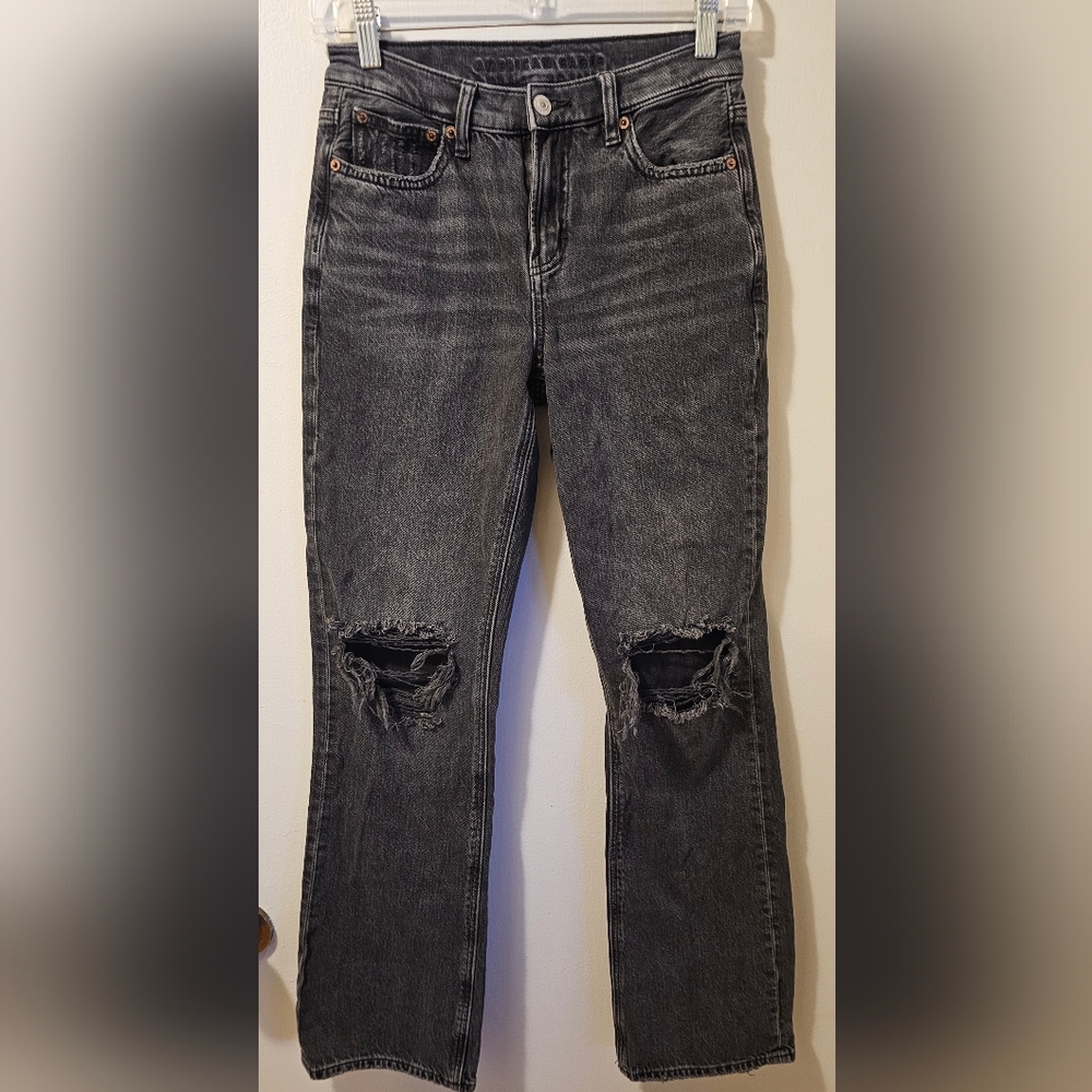 American Eagle 90's Bootcut Distressed Jeans Black Women's Size 0